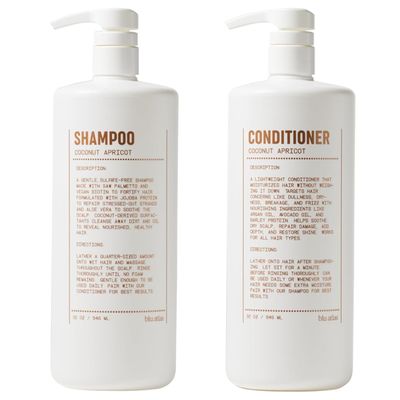 Blu Atlas Men's Shampoo and Conditioner Bundle - Coconut Apricot - Gentle Cleansing, Hydrating Shampoo for Volume, All Hair Types - 32 oz Bottle