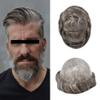 Toupee for Men All Poly Skin Mens Hair System Black Brown Blonde Human Hair Piece Transparent Mens Toupee Injected PU Mens Hair Replacement Hair Unit6x9"-120% Density #260 Darkest Brown+60% Gray view 1