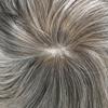 Toupee for Men All Poly Skin Mens Hair System Black Brown Blonde Human Hair Piece Transparent Mens Toupee Injected PU Mens Hair Replacement Hair Unit6x9"-120% Density #260 Darkest Brown+60% Gray view 3