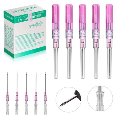 WZPB 20G Catheter Piercing Needles - 50 Pcs Ear Nose Piercing Needles IV Piercing Catheter Needles for Lip Tongue Belly Navel Nipple Cartilage Piercing Kit