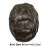 Toupee for Men Ultra Thin Skin Mens Hair System Soft Human Hair piece 0.04mm Invisible Mens Toupee All V-loop Skin PU Men Hair Unit Mens Hair Replacement6X8"-100% density#340 Dark Brown+40% Gray view 2