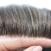 Toupee for Men Ultra Thin Skin Mens Hair System Soft Human Hair piece 0.04mm Invisible Mens Toupee All V-loop Skin PU Men Hair Unit Mens Hair Replacement6X8"-100% density#340 Dark Brown+40% Gray view 3