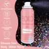 Boko Body Glitter Spray, 60ML Holographic Silver Glitter Spray for Body Hair Clothes, Quick-Drying and Long-Lasting Glitter Hairspray Body Shiny for Festival Music Concert Party Rave Accessories view 2