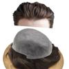 Toupee for Men Ultra Thin Skin Mens Hair System Soft Human Hair piece 0.04mm Invisible Mens Toupee All V-loop Skin PU Men Hair Unit Mens Hair Replacement6X8"-80% density#3 Dark Brown view 1
