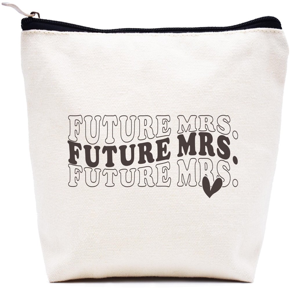 LIBIHUA Funny Engagement Gift for Bride Bride to Be Newly Engaged Bridal Shower Present for Her Bachelorette Party Present for Best Friend Bestie Women-Makeup Bag Cosmetic Bag Travel Pouch Future Mrs