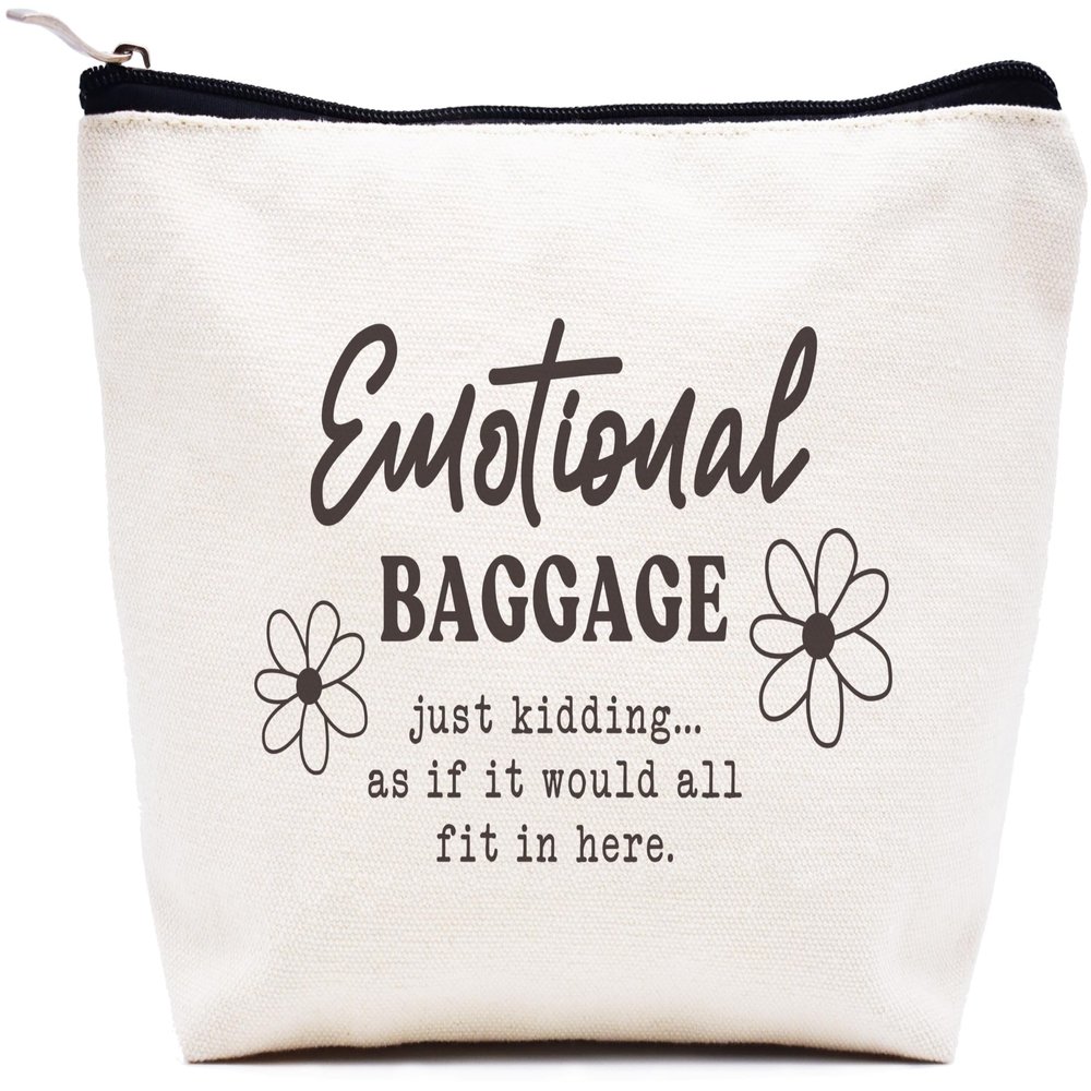 LIBIHUA Emotional Baggage Bag Funny Gift for Women Sister Gifts Best Friends Present Friendship Present for Her Makeup Cosmetic Bag Travel Pouch