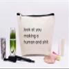 LIBIHUA First Time Mom Gifts-Look at You Making a Human-New Mom Appreciates Mama to Be-Gender Reveal New Parents First Mother's Day-Makeup Bag Cosmetic Travel Pouch view 2