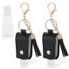 Aiyorse 2 Pcs Portable Handwashing Fluid Holder Bottles with Keychain, Refillable Travel Containers, 1oz/30ml Squeeze Bottles for Toiletry Lotion Liquid Soap Shampoo (Black) view 1