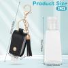 Aiyorse 2 Pcs Portable Handwashing Fluid Holder Bottles with Keychain, Refillable Travel Containers, 1oz/30ml Squeeze Bottles for Toiletry Lotion Liquid Soap Shampoo (Black) view 2