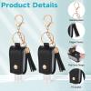 Aiyorse 2 Pcs Portable Handwashing Fluid Holder Bottles with Keychain, Refillable Travel Containers, 1oz/30ml Squeeze Bottles for Toiletry Lotion Liquid Soap Shampoo (Black) view 3