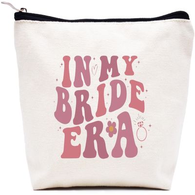 LIBIHUA Bridal Shower Gifts Wedding Gifts for Bride Bachelorette Party Engagement Present for Women Bridal Present for Fiancee Wifey Her Makeup Bag Cosmetic Bag Travel Pouch in My Bride Era
