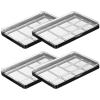 4 Pcs Adsorptive Makeup Palettes, Empty Eyeshadow Organizer with Clear Lid, 10 Grids Eyeshadow Tray with Removable Square Metal Pans for Lipstick Blush Powder (Not Included Eyeshadow Powder) view 2