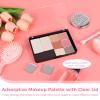 4 Pcs Adsorptive Makeup Palettes, Empty Eyeshadow Organizer with Clear Lid, 10 Grids Eyeshadow Tray with Removable Square Metal Pans for Lipstick Blush Powder (Not Included Eyeshadow Powder) view 3