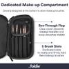 The Foldie Travel Toiletry Bag for Women & Men - Waterproof Travel Makeup Bag with Compartments - Wide-Open Cosmetics Pouch Bag - Easy to Clean Travel Bag for Toiletries & Makeup Brushes - Black view 3