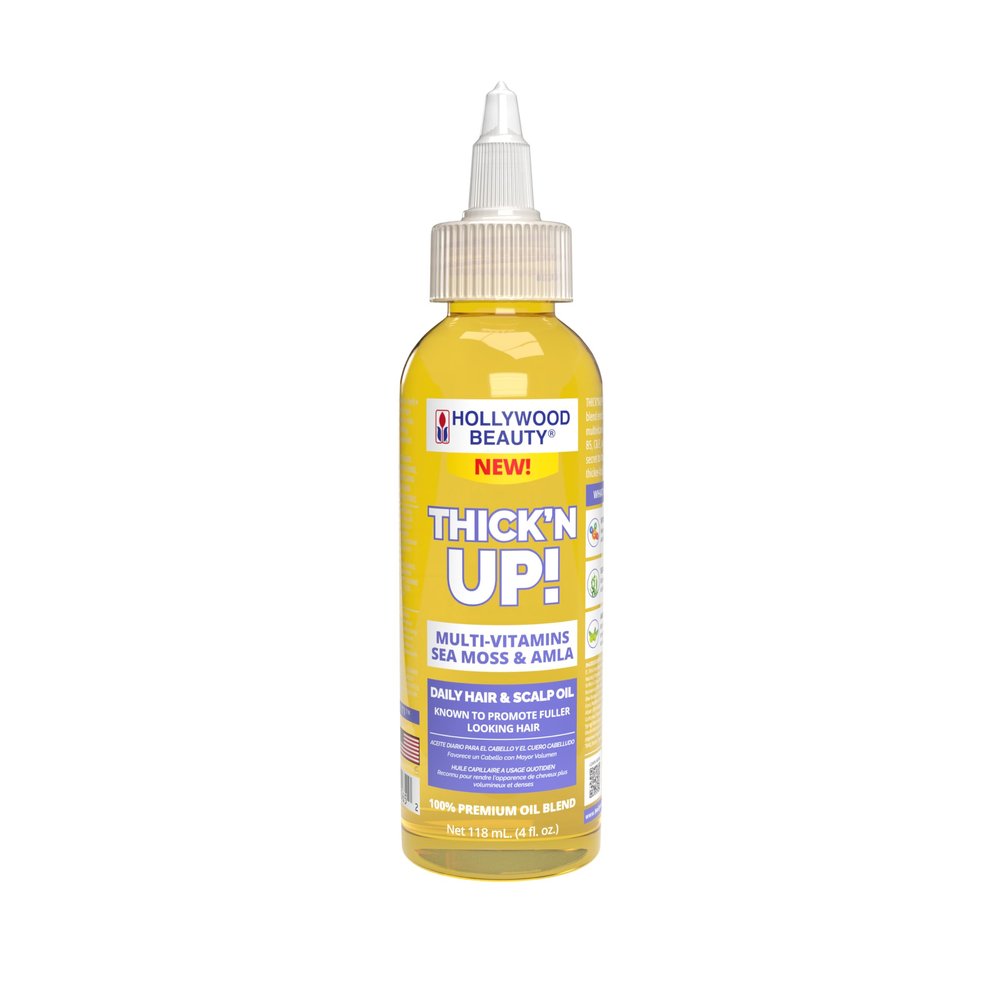 Hollywood Beauty ThickN Up! Daily Hair & Scalp Oil with Multi-Vitamins, Sea Moss & Amla, 4 fl oz