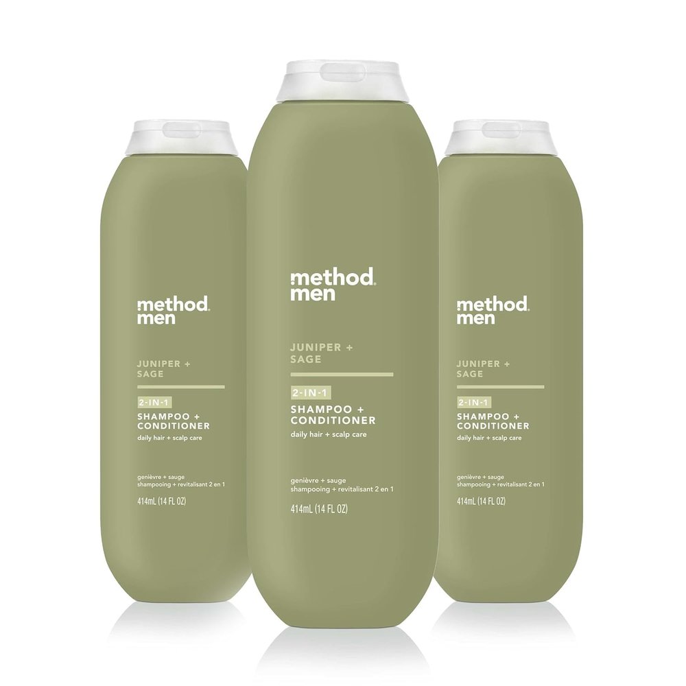 Method Men 2-in-1 Shampoo + Conditioner, Juniper + Sage, 14 Ounces (Pack of 3)