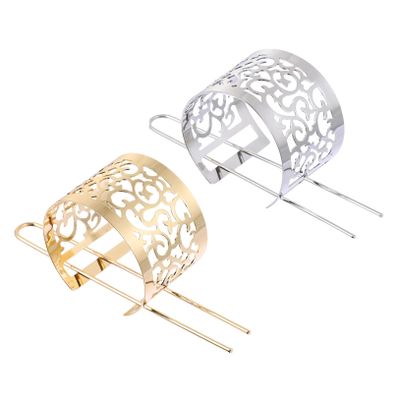 SOESFOUFU 2pcs Vintage Chinese Hair Cuff Bun Decorative Stick for Women Hollow Floral Design in Gold and Silver for Weddings and Special Occasions
