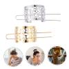 SOESFOUFU 2pcs Vintage Chinese Hair Cuff Bun Decorative Stick for Women Hollow Floral Design in Gold and Silver for Weddings and Special Occasions view 2