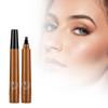 2Pc Microblading Eyebrow Pencil, 2024 Magic Eyebrow Tattoo Pencil 4 Fork Tip, Waterproof Brow Pencil with Micro-Fork Tip, Natural Fine Stroke Eyebrow Pen (Light Brown-2Pcs) view 1
