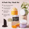 ANRCOLLECT Face Mask Set, 4Pcs Clay Mask, Face Masks Skin Care with Vitamin C, Charcoal, Mugwort and Purple Clay, Skincare Gift Set for Blackheads, Refining Pores & Controling Oil, Teen Girl Gifts view 2