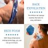 2 Pieces Authentic African Net Sponge, Long Nylon Exfoliating Net Sponge Back Body Washcloth for Deep Clean and Smooth Skin, African Net Sponge Stretch Length to 63 inches (Blue, Blue) view 3