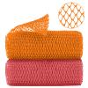 2 Pieces Authentic African Net Sponge, Long Nylon Exfoliating Net Sponge Back Body Washcloth for Deep Clean and Smooth Skin, African Net Bath Sponge Stretch Length to 63 inches (Pink, Orange) view 1