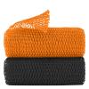2 Pieces Authentic African Net Sponge, Long Nylon Exfoliating Net Sponge Back Body Washcloth for Deep Clean and Smooth Skin, African Net Bath Sponge Stretch Length to 63 inches (Black, Orange) view 1
