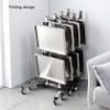 AKALNNB Beauty Cart Rolling Tool Trolley Cart, 2 Tier Storage Tray, Salon Trolley Cart for Beauty Hair Salon Tattoo Spa Clinic Studio Home,Gold (Silver) view 4