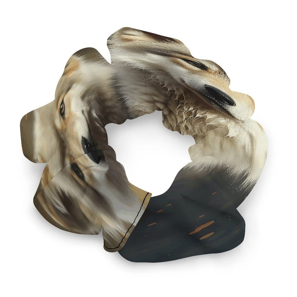 Womens Hair Scrunchies,Cute Wolf Print Hair Ties,elastic Hair Bands,cute Ponytail Holder,women Hair Accessories