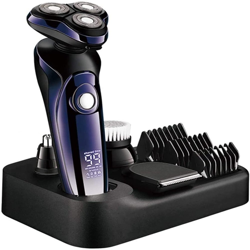 BJFSEAFN 4 in 1 Electric Shaver Hair Clippers Men's Rotary Shavers Rechargeable Razors Beard Nose Hair Trimmer Shaving Grooming Sets