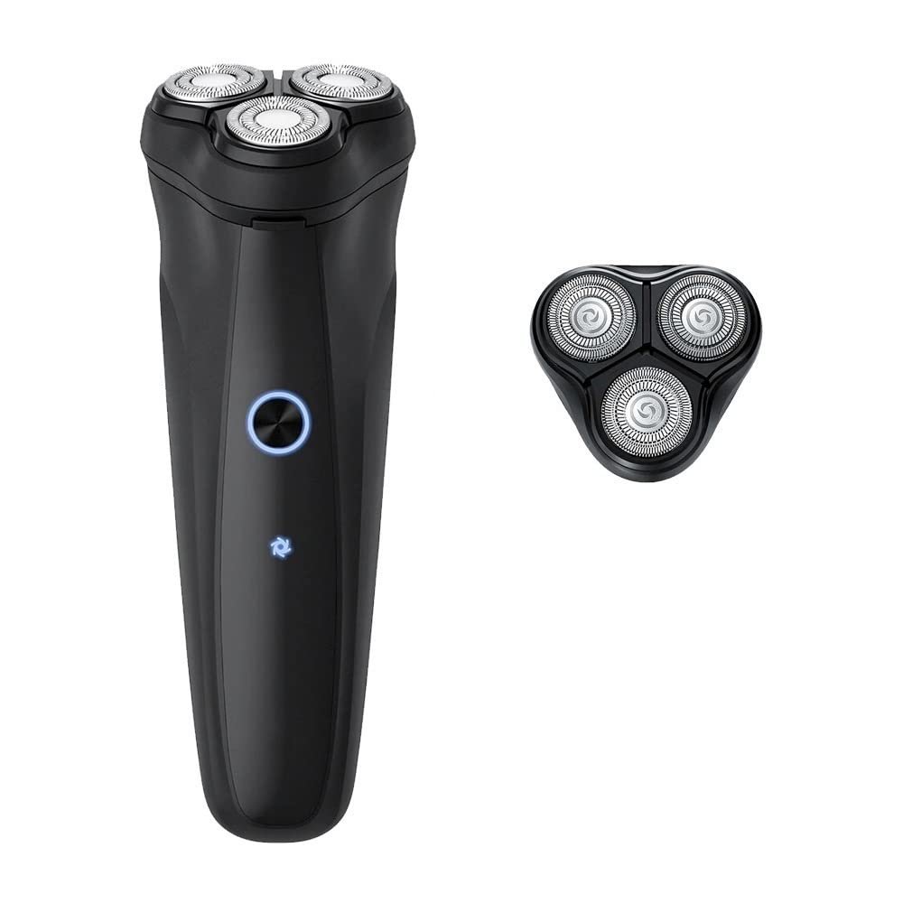 BJFSEAFN Electric Shaver for Men Floating Head USB Rechargeable Electric Razor High Face Shaving Machine Power Beard Trimmer(Black 1 Razor Head)