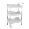 AKALNNB Movable Trolleys,Large 3 Shelf Beauty Trolley Spa Storage Cart on Wheels, Heavy Duty Rolling Trolley, Stainless Steel & Abs Plastic/with Drawer/L (Without Drawer M) view 1