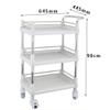 AKALNNB Movable Trolleys,Large 3 Shelf Beauty Trolley Spa Storage Cart on Wheels, Heavy Duty Rolling Trolley, Stainless Steel & Abs Plastic/with Drawer/L (Without Drawer M) view 2