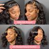 13x4 Body Wave Lace Frontal Wig Human Hair Short Bob Wig For Black Women HD Transparent Lace Front Wig Brazilian Virgin Hair Pre Plucked With Baby Hair Naturak Color 150% Density 12Inch view 4