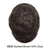 PU Injected Men's Hair System 100% Human Hair Replacement Toupee for men Thin Skin PU Male Hair Prosthesis 7X9" 120% Medium Light to Medium Density #220 Darkest Brown with 20% Gray view 2