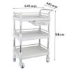 AKALNNB Movable Trolleys,Large 3 Shelf Beauty Trolley Spa Storage Cart on Wheels, Heavy Duty Rolling Trolley, Stainless Steel & Abs Plastic/with Drawer/L (with Drawer M) view 2