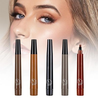 2Pc Microblading Eyebrow Pencil, 2024 Magic Eyebrow Tattoo Pencil 4 Fork Tip, Waterproof Brow Pencil with Micro-Fork Tip, Natural Fine Stroke Eyebrow Pen (5Pcs)