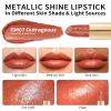 Oulac Maple Matte Lipstick with Glow Metallic Finish - Vegan Lipstick for Women, Creamy Texture, Hydrating Clean Beauty Formula, High-End Magnetic Hook Design, GM07 Outrageous view 4