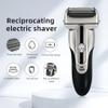 BJFSEAFN Reciprocating Electric Shaver 3 Blade Shaving System USB Rechargeable Shaving Machine for Men Razor Shaver Barber Electric(Silver) view 2