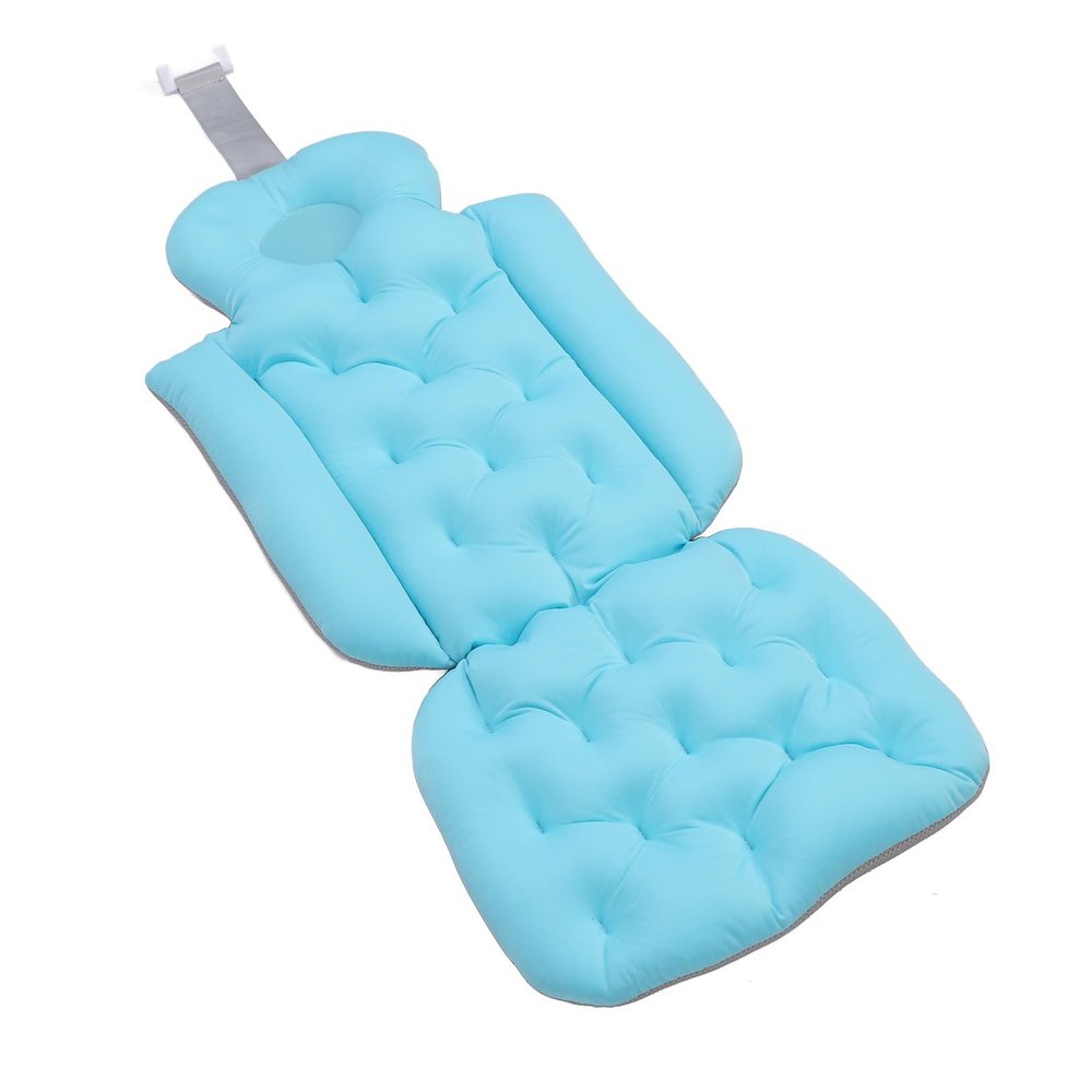 Depisuta Full Body Bath Pillow for Bathtub, Luxury Tub Pillow for Bath for Headrest Neck and Back Support, Bathtub Cushion with Powerful Non Slip Suction Cups, Soft Comfortable Bath Cushion (Blue)