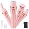 4 in 1 Women Electric Shavers, Hair Trimmer for Pubic, Legs, Arm, Underarm, Bikini, Face Shaver for Women, Rechargeable Hair Removal Epliators, Birthday, Christmas, Gifts (Pink) view 2