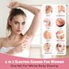 4 in 1 Women Electric Shavers, Hair Trimmer for Pubic, Legs, Arm, Underarm, Bikini, Face Shaver for Women, Rechargeable Hair Removal Epliators, Birthday, Christmas, Gifts (Pink) view 3