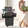 Bitodd Hairdressing Toolbox, Vintage Cart Hairdressing Luggage, Multifunctional Cosmetic Cart, Travel Storage Toolbox, Large Capacity Trolley Case for Makeup Artist, Nail Salon view 3