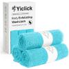 Yiclick Exfoliating Washcloth Towel, Japanese Exfoliating Bath Wash Cloth for Body Exfoliation, Korean Back Scrubber Washer for Shower, African Net Sponge Brush Loofah Exfoliator (Blue) view 1