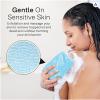 Yiclick Exfoliating Washcloth Towel, Japanese Exfoliating Bath Wash Cloth for Body Exfoliation, Korean Back Scrubber Washer for Shower, African Net Sponge Brush Loofah Exfoliator (Blue) view 2