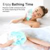 Yiclick Exfoliating Washcloth Towel, Japanese Exfoliating Bath Wash Cloth for Body Exfoliation, Korean Back Scrubber Washer for Shower, African Net Sponge Brush Loofah Exfoliator (Blue) view 3