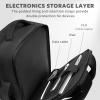 AUROTIER Barber Bag with Insulated Pocket, Portable Backpack for Clippers and Supplies, Travel Hairstylist Smart Bag with USB Charging Port, Water-resistant, Black view 4