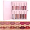 12Pcs Nude Matte Liquid Lipstick Set, Waterproof Long Lasting Non-Stick Cup 12 Colors Nude Lipstick 24 Hour Not Fade Matte Lipstick Professional Lip Gloss Makeup Christmas Day Gift Sets for Women view 1
