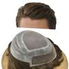 Toupee for Men with 100% Human Hair,Natural Hairline Lace Front Hair Pieces Replacement for Men 8"x10" Fine Mono Poly Skin Mens Toupee Hairpieces #17 Dark Ash Blonde-130% Medium Density view 1
