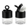 2 PCS 10g/0.34oz Empty Loose Powder Case with Sponge Powder Puff Reusable Plastic Loose Powder Container DIY Makeup Powder Jars Portable Cosmetic Storage Black view 1